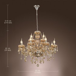 Chandelier Crystal Luxury Modern 2 Tiers Living 12 Lights