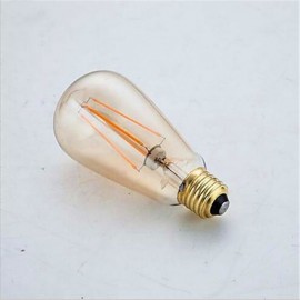 4W E26/E27 LED Filament Bulbs ST64 4 SMD 5730 350 lm Warm White Decorative AC85-265 V 1 pcs