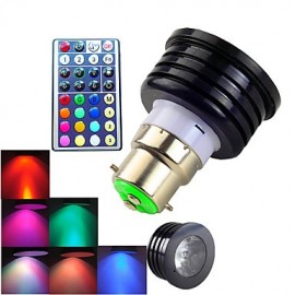 1 pcs B22 4W High Power LED Dimmable/32Keys Remote-Controlled/Decorative RGB LED Spotlight AC 100-240 V