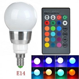 E14 85V-265V 100-200Lm 3W RGB Remote Control LED Colorful Bulbs