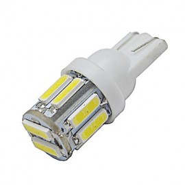 6pcs T10 3W 10X7020SMD 210LM 6000-6500K Cool White LED Car Light (DC 12V)