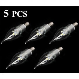 3W E14 LED Candle Lights CA35 1 SMD 250-300 lm Cool White AC 220-240 V 5 pcs