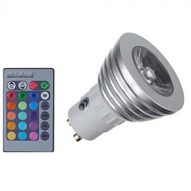 GU10/GU5.3/E27/E14 Dimmable LED Bulbs3W RGB Color Changing Spotlight with IR Remote Control Mood Ambiance Lighting for Home Decoration (AC 85-265V)