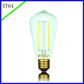 E26 E27 110V 220V 2200K-2700K 100-200Lm ST64 2W 2LED Bulb Edison Retro Led Bulb