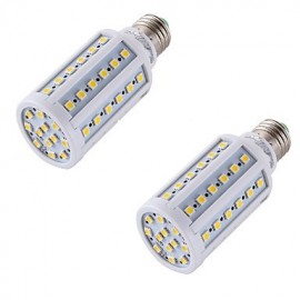 2PCS E27 8W 560lm 3000K 60-SMD 5050 LED Warm White Light Lamp Bulb - White (AC 200-265V)