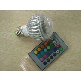 E27 85V-265V 100-200Lm 3W RGB Remote Control LED Colorful Bulbs