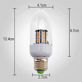 E26/E27 LED Candle Lights C35 27 SMD 5050 500 lm Warm White AC 220-240 V