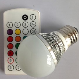 1 pcs E27 4W 1X High Power LED Dimmable/Music-Controlled/Remote-Controlled RGB LED Globe Bulbs AC85-265V