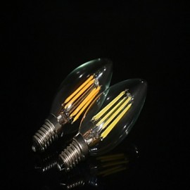 5pcs E14 4W 400LM Warm/Cool White 360 Degree Edison Filament Light LED Candle Bulb(85-265V)