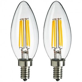 5pcs E14 4W 400LM Warm/Cool White 360 Degree Edison Filament Light LED Candle Bulb(85-265V)