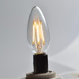 2W E14 LED Filament Bulbs C35 2PCS COB 220LM lm Warm White Decorative AC 220-240 V