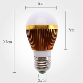 6W E26/E27 LED Globe Bulbs 3 High Power LED 500 lm Warm White AC 100-240 V