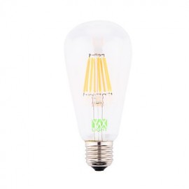 8W E26/E27 LED Filament Bulbs ST64 8 COB 700-800 lm Warm White Decorative AC 85-265 / AC 220-240 / AC 110-130 V 1 pcs