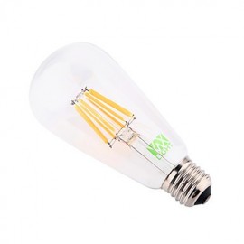 8W E26/E27 LED Filament Bulbs ST64 8 COB 700-800 lm Warm White Decorative AC 85-265 / AC 220-240 / AC 110-130 V 1 pcs