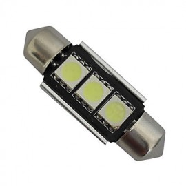 6pcs Festoon 36mm 1W 3x5050SMD 60-70LM 6000-6500K Cool White Light LED Car Light (DC 12V)