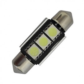 6pcs Festoon 36mm 1W 3x5050SMD 60-70LM 6000-6500K Cool White Light LED Car Light (DC 12V)