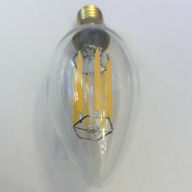 1 pcs E12 6W 6 COB 600 lm Warm White C35 edison Vintage LED Filament Bulbs Dimmable AC 110-130 V