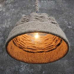 Retro handmake hemp rope countyard chandelier lamp in the industrial countryside style