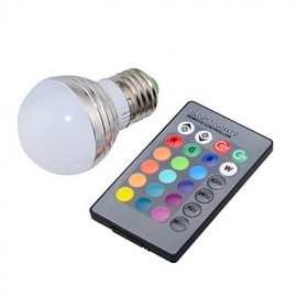 3W E14 / GU10 / E27 Globe Bulbs 1 High Power LED 200 lm RGB Dimmable / Remote-Controlled / Decorative AC 85-265 V 1 pcs