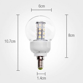 6W E14 LED Globe Bulbs G60 30 SMD 5050 450 lm Warm White AC 85-265 V