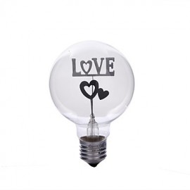 E27 3W "LOVE" Pattern Decorative NEON Globe Bulb Lamp Colorful Light 35lm (AC 220V)