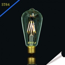 E26 E27 220V 2200K-2700K 200-300Lm ST64 3W 4LED Bulb Edison Retro Led Bulb