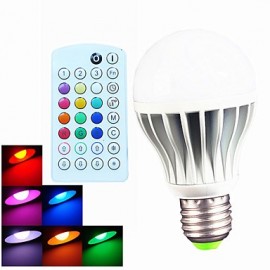 1pcs E26/E27 9W 550LM A60 Dimmable/Music-Controlled/Remote-Controlled/Decorative RGB LED Globe Bulb