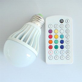 1pcs E26/E27 9W 550LM A60 Dimmable/Music-Controlled/Remote-Controlled/Decorative RGB LED Globe Bulb