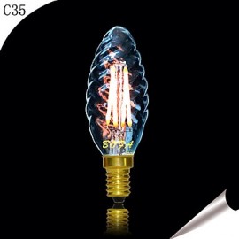 E14 2200K-3000K 150-260Lm 220V 3W 4LED Dimmable Retro Imitation Tungsten Filament LED Candle Light