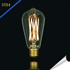 E26 E27 B22 110V 220V ST64 2200K-3000K 300-550lm 5W 6LED Light Bulb Edison