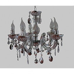 Modern Silver Acrylic Crystal Style Chandelier With 5 Lights