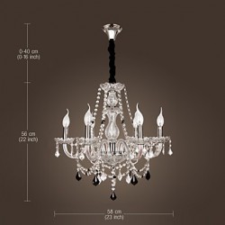 20-60W Rustic/Lodge Crystal Others Glass Chandeliers Living Room / Bedroom