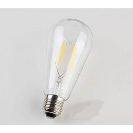 4W E26/E27 LED Globe Bulbs ST64 4 High Power LED 140-280 lm Warm White Decorative AC 220-240 V 1 pcs