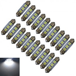 20pcs Festoon 36mm 1W 3x5050SMD 60LM 6000-6500K Cool White Reading Light LED Car Light (DC 12V)