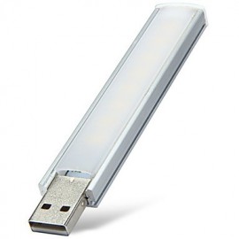 2W 5V Strip Design Cool White/Warm White USB 8 LEDs Light PC Computer Gadget