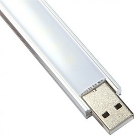 2W 5V Strip Design Cool White/Warm White USB 8 LEDs Light PC Computer Gadget