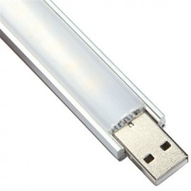 2W 5V Strip Design Cool White/Warm White USB 8 LEDs Light PC Computer Gadget