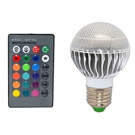 1pcs E27 10W 72LM 2800-3500/6000-6500K Color-Changing Remote-Controlled Globe Bulbs AC 220V