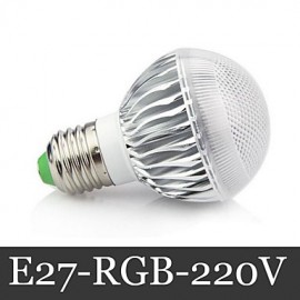 1pcs E27 10W 72LM 2800-3500/6000-6500K Color-Changing Remote-Controlled Globe Bulbs AC 220V