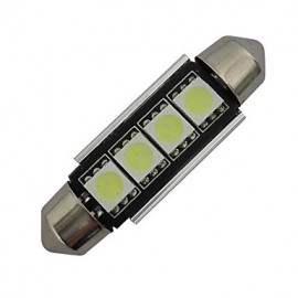 4pcs Festoon 42mm 1.5W 4x5050SMD 80-90LM 6000-6500K Cool White Light LED Car Light (DC 12V)