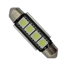 4pcs Festoon 42mm 1.5W 4x5050SMD 80-90LM 6000-6500K Cool White Light LED Car Light (DC 12V)