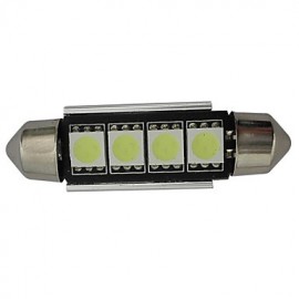 4pcs Festoon 42mm 1.5W 4x5050SMD 80-90LM 6000-6500K Cool White Light LED Car Light (DC 12V)