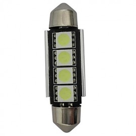 4pcs Festoon 42mm 1.5W 4x5050SMD 80-90LM 6000-6500K Cool White Light LED Car Light (DC 12V)