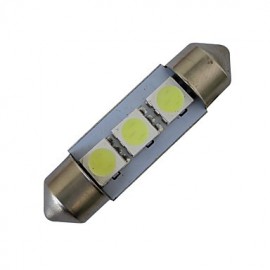 6pcs Festoon 36mm 1W 3x5050SMD 60LM 6000-6500K Cool White Reading Light LED Car Light (DC 12V)