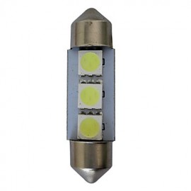 6pcs Festoon 36mm 1W 3x5050SMD 60LM 6000-6500K Cool White Reading Light LED Car Light (DC 12V)