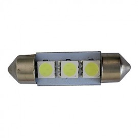 6pcs Festoon 36mm 1W 3x5050SMD 60LM 6000-6500K Cool White Reading Light LED Car Light (DC 12V)