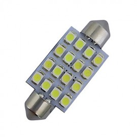 2pcs Festoon 41mm 1.5W 16x3528SMD 80-100LM 6000-6500K Cool White Light Reading Lamp LED Car Light (DC 12V)