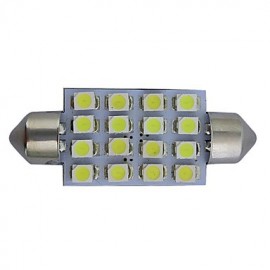 2pcs Festoon 41mm 1.5W 16x3528SMD 80-100LM 6000-6500K Cool White Light Reading Lamp LED Car Light (DC 12V)