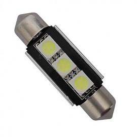 2pcs Festoon 39mm 1W 3x5050SMD 60-70LM 6000-6500K Cool White Light LED Car Light (DC 12V)