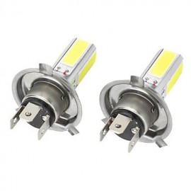 High Power H7/H4/T20 20W 6500K 1300lm 4-COB LED Cool White Car Head Light / Foglight (12~24V / 2 PCS)